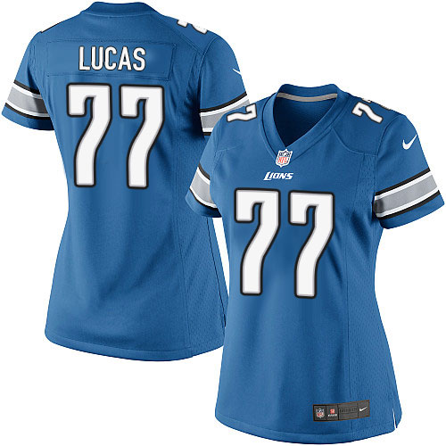 Women's Limited Cornelius Lucas Nike Jersey Light Blue Home - #77 NFL Detroit Lions